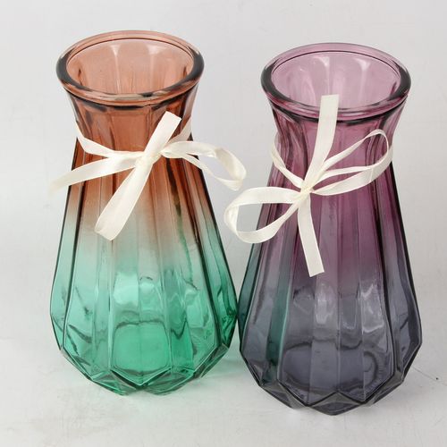 彩色24cm玻璃南瓜花瓶 插花瓶子 装饰瓶 十元店日用百货批发 礼品